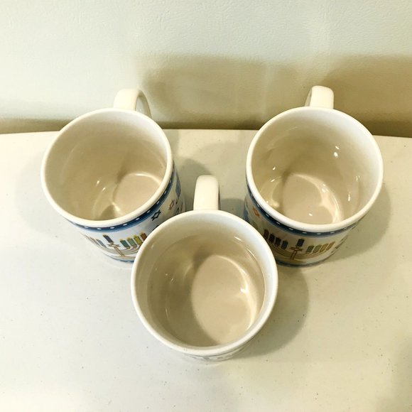 Rite Light Susan Fischer Weis Hanukkah Mugs Menorah Dreidel Set of 3 - Picture 3 of 7